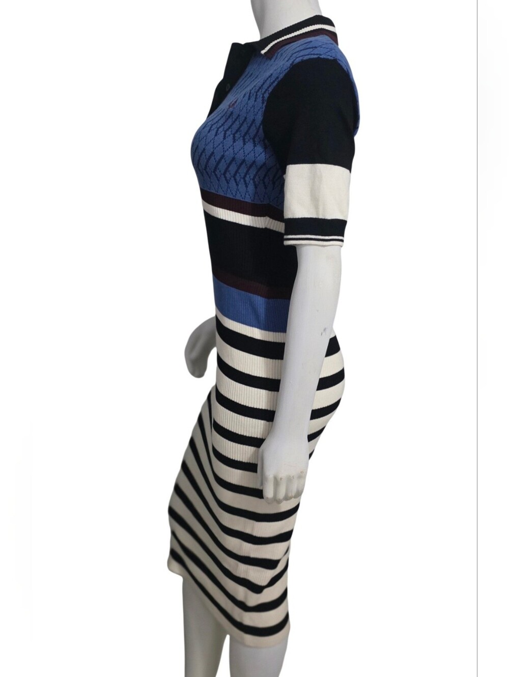 Fred Perry Blue, Black & Cream Striped Polo Dress Size 4 NWOT - Picture 6 of 14